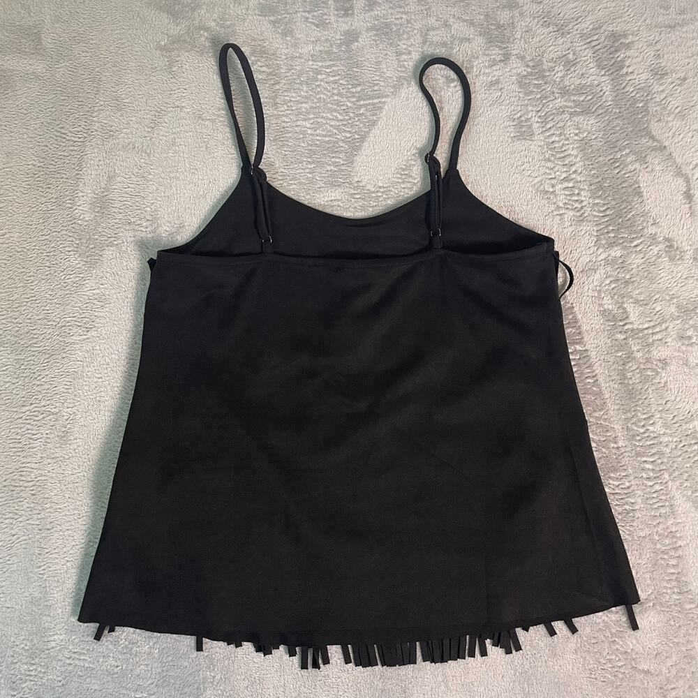 NWT Vocal Fringe Tank Top Womens S Black Western Boho Festival Y2K Western - Picture 5 of 5
